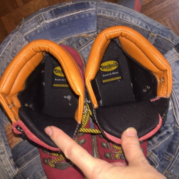 DOCKERS RED LEATHER HIKING BOOTS 38/ US 7 - Picture 8 of 8